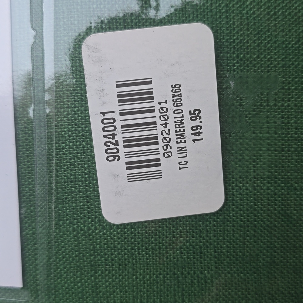 SFERRA Festeval Square Hemstitched Linen Tablecloth, Emerald, Retail $149.95US - Picture 3 of 8